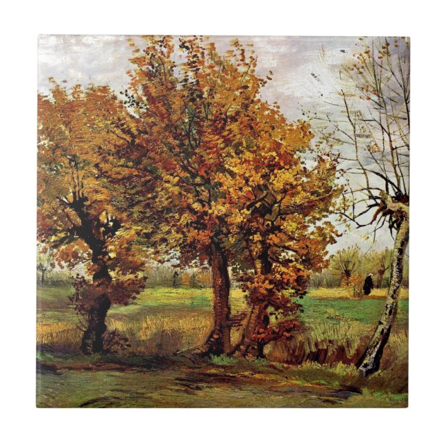 Van Gogh - Autumn Landscape With Four Trees Tile (Front)