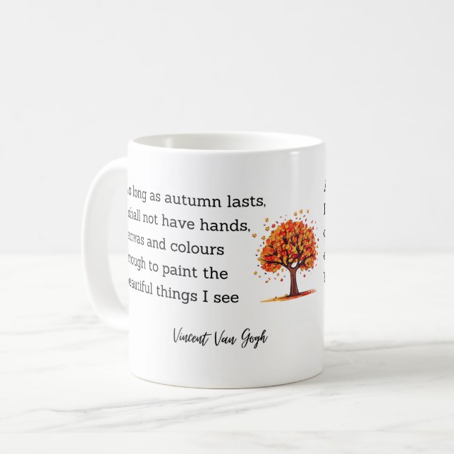 Van Gogh Autumn Quote Decor For Home Coffee Mug (Front Left)