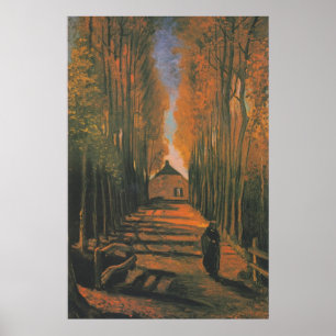 Van Gogh Avenue of Poplars in Autumn Painting Poster