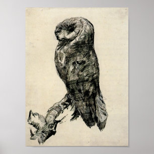 Van Gogh - Barn Owl Viewed from the Side Poster