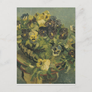 Van Gogh Basket of Pansies on a Small Table Postcard