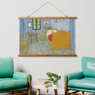 Van Gogh Bedroom in Arles - Classic Yellow & Blue Hanging Tapestry