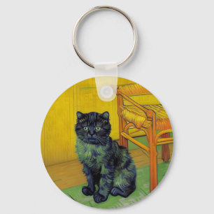 Van Gogh Black Cat Keychain