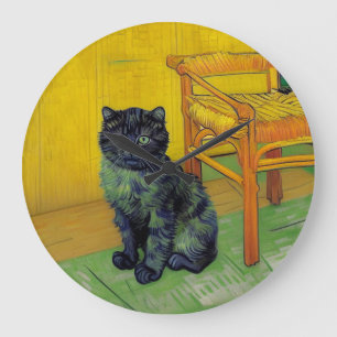 Van Gogh Black Cat Large Clock