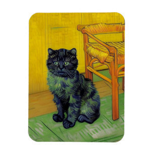 Van Gogh Black Cat Magnet