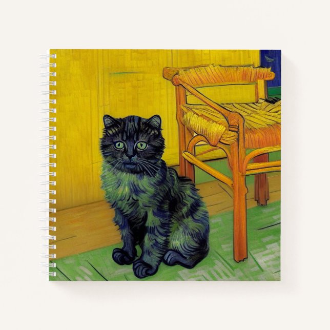Van Gogh Black Cat Notebook (Front)