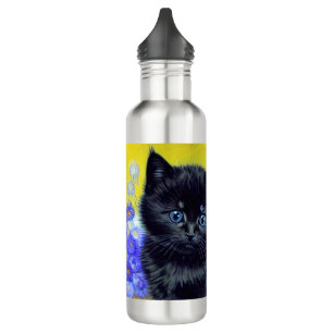 Van Gogh Black Cat Purple Flowers 710 Ml Water Bottle