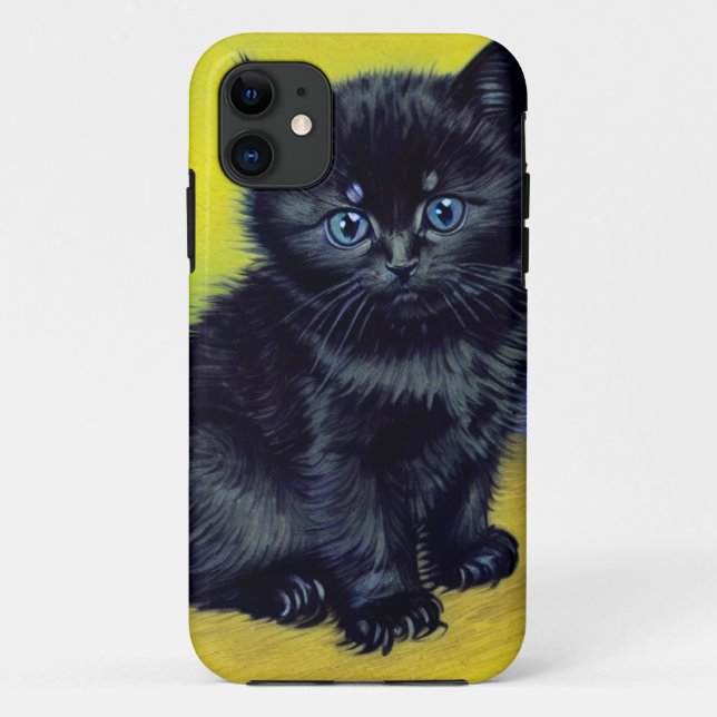 Van Gogh Black Cat Purple Flowers Case-Mate iPhone Case (Back)