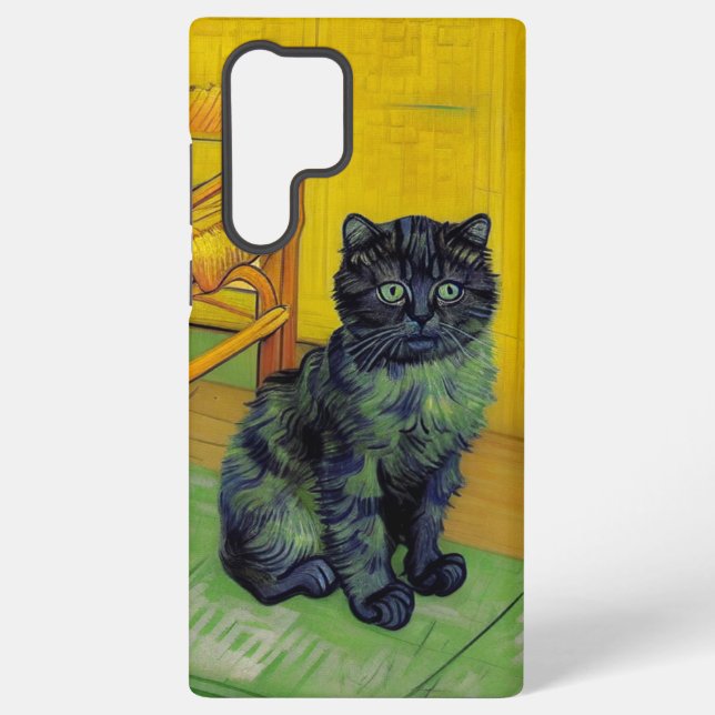 Van Gogh Black Cat Samsung Galaxy S22 Ultra Case (Back)