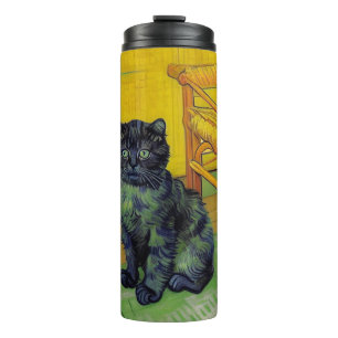 Van Gogh Black Cat Thermal Tumbler
