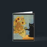 Van Gogh Black Cat With Sunflowers 8647 Subtle Res Card<br><div class="desc">Van Gogh Black Cat With Sunflowers 8647 Subtle Resist Trump</div>