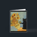 Van Gogh Black Cat With Sunflowers 8647 Subtle Res Card<br><div class="desc">Van Gogh Black Cat With Sunflowers 8647 Subtle Resist Trump 1</div>