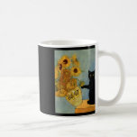 Van Gogh Black Cat With Sunflowers 8647 Subtle Res Coffee Mug<br><div class="desc">Van Gogh Black Cat With Sunflowers 8647 Subtle Resist Trump</div>