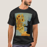 Van Gogh Black Cat With Sunflowers 8647 Subtle Res T-Shirt<br><div class="desc">Van Gogh Black Cat With Sunflowers 8647 Subtle Resist Trump</div>