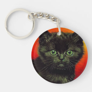 Van Gogh Black Kitten Keychain