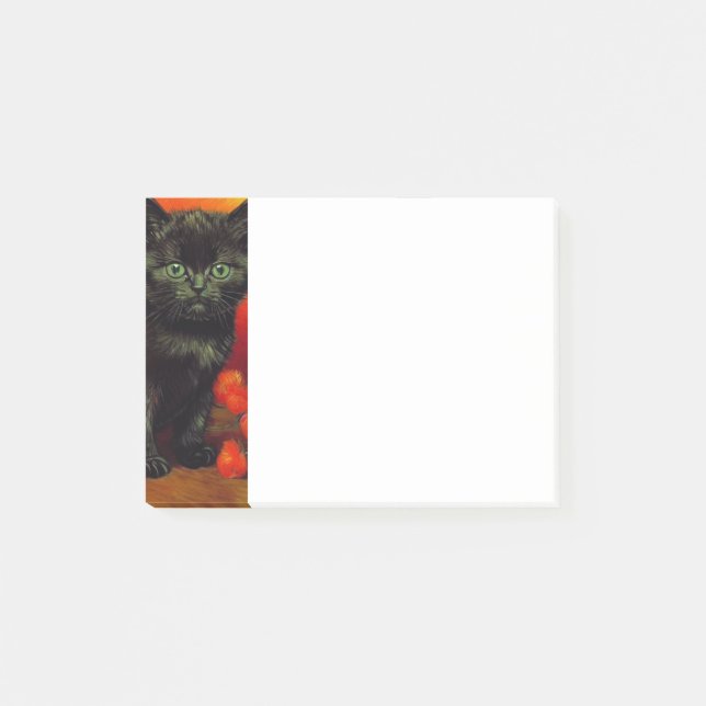 Van Gogh Black Kitten Post-it Notes (Front)