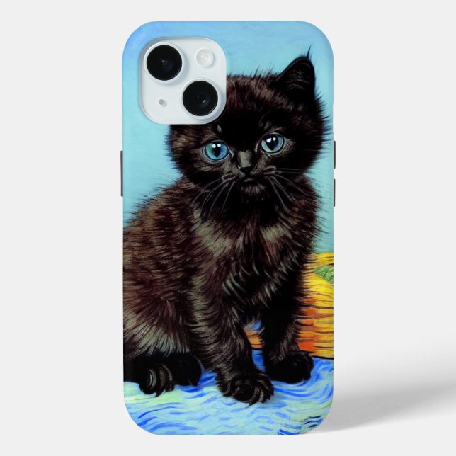 Van Gogh Black Kitten with Yarn Case-Mate iPhone Case (Back)