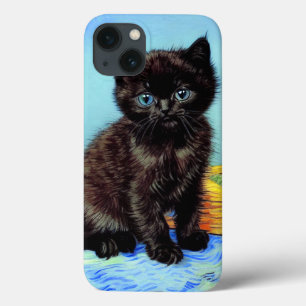 Van Gogh Black Kitten with Yarn iPhone 13 Case