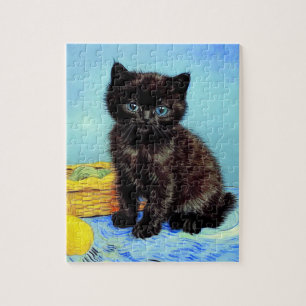Van Gogh Black Kitten with Yarn Jigsaw Puzzle