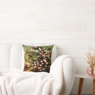 Van Gogh - Blooming Rose Bush Throw Pillow