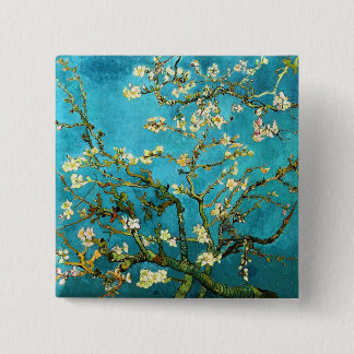 Van Gogh Blossoming Almond Tree Fine Art 2 Inch Square Button