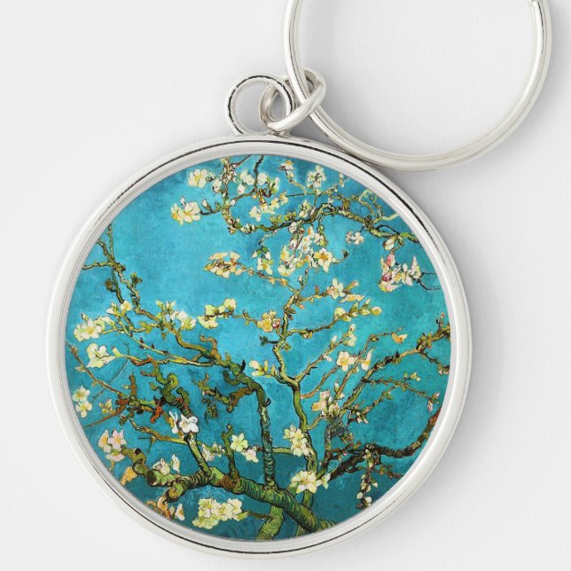Van Gogh Blossoming Almond Tree Fine Art Keychain (Front)