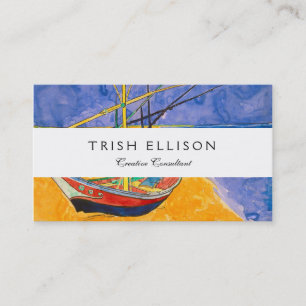 Van Gogh Boats Impressionism Beach Business Card