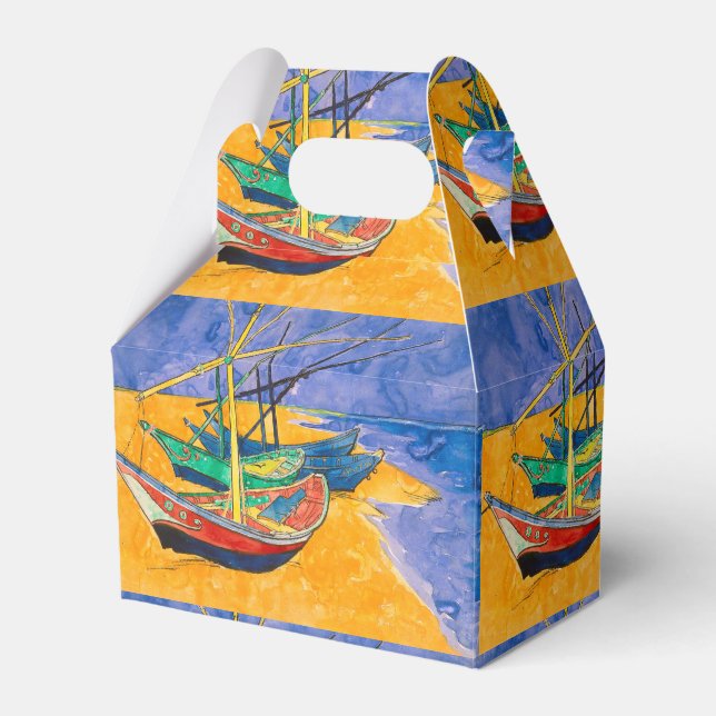 Van Gogh Boats Impressionism Beach Favor Box (Front Side)