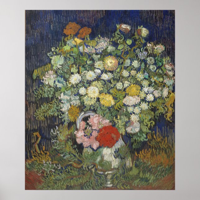 Van Gogh Bouquet Flowers Vase Painting Poster (Front)