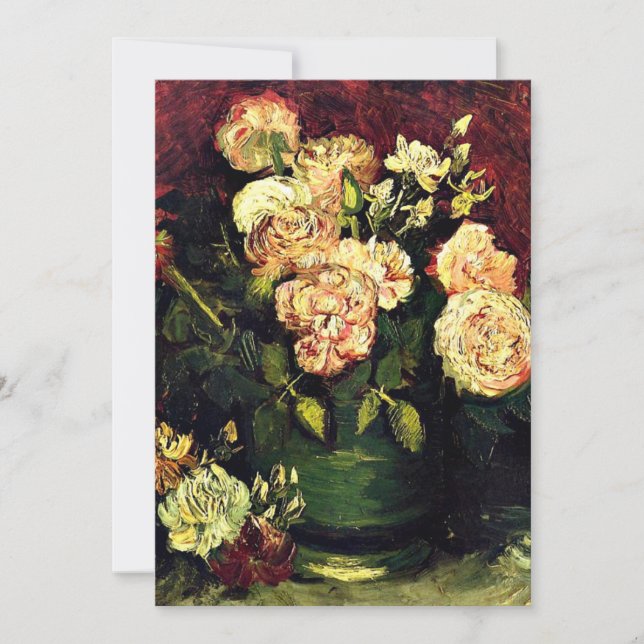 Van Gogh - Bowl with Peonies and Roses Card (Front)