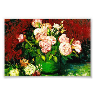 Van Gogh Bowl with Peonies and Roses Photo Print