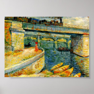 Van Gogh Bridges across the Seine At Asrienes Poster