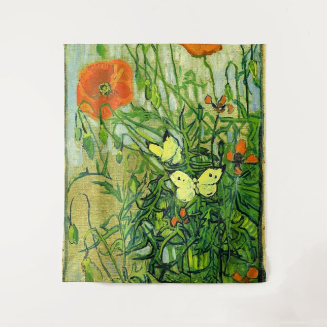 Van Gogh - Butterflies and Poppies Tapestry (Front)