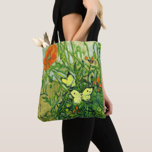 Van Gogh - Butterflies and Poppies Tote Bag