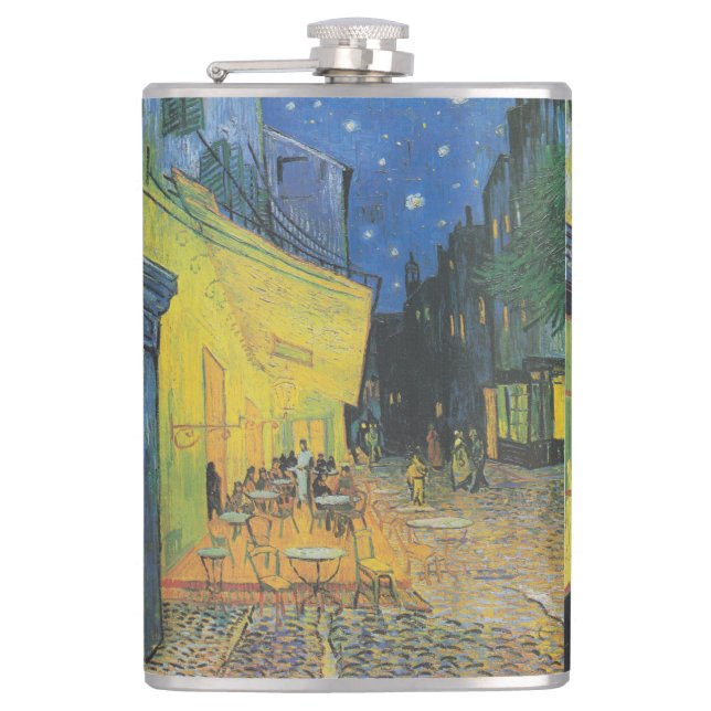 VAN GOGH- Cafe terrace at night 1888 Hip Flask (Front)