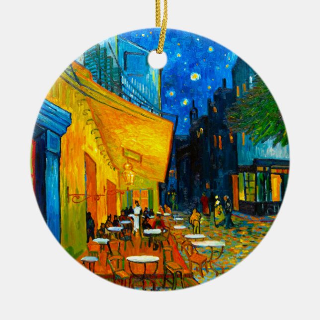 Van Gogh Café Terrace at Night Ceramic Ornament (Front)