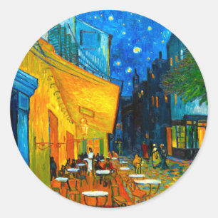 Van Gogh Café Terrace at Night Classic Round Sticker