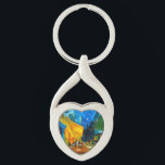 Van Gogh Café Terrace at Night Keychain<br><div class="desc">Keychain featuring Vincent van Gogh’s oil painting Café Terrace at Night (1888). Yellow stars paint the blue night sky above an outdoor café in France. A marvellous gift for fans of Post-Impressionism and Dutch art.</div>