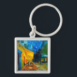 Van Gogh Café Terrace at Night Keychain<br><div class="desc">Keychain featuring Vincent van Gogh’s oil painting Café Terrace at Night (1888). Yellow stars paint the blue night sky above an outdoor café in France. A marvellous gift for fans of Post-Impressionism and Dutch art.</div>