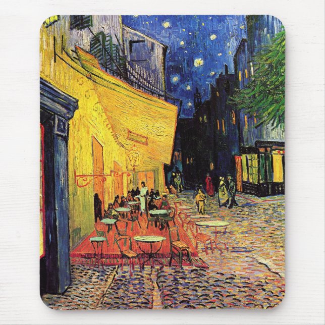 Van Gogh Cafe Terrace At Night Mouse Pad (Front)