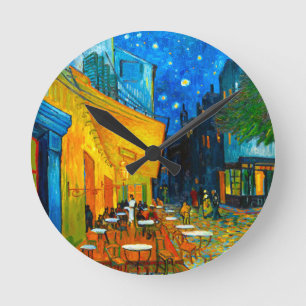 Van Gogh Café Terrace at Night Round Clock