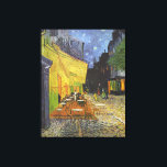 Van Gogh; Cafe Terrace at Night, Vintage Fine Art Canvas Print<br><div class="desc">Café Terrace at Night, also known as Cafe Terrace on the Place du Forum by Vincent van Gogh is a vintage fine art post impressionism architectural painting featuring an exterior view of a restaurant with tables, chairs, waiters, people and stars in the night sky. Van Gogh indicated a lighted shop...</div>