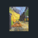 Van Gogh; Cafe Terrace at Night, Vintage Fine Art Canvas Print<br><div class="desc">Café Terrace at Night, also known as Cafe Terrace on the Place du Forum by Vincent van Gogh is a vintage fine art post impressionism architectural painting featuring an exterior view of a restaurant with tables, chairs, waiters, people and stars in the night sky. Van Gogh indicated a lighted shop...</div>