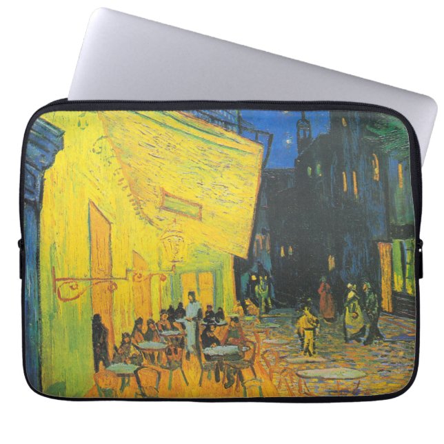 Van Gogh Cafe Terrace French Street Scene Laptop Sleeve (Front)