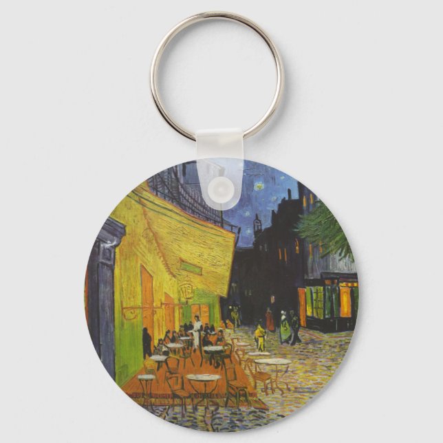 Van Gogh Cafe Terrace Post-Impressionist Keychain (Front)