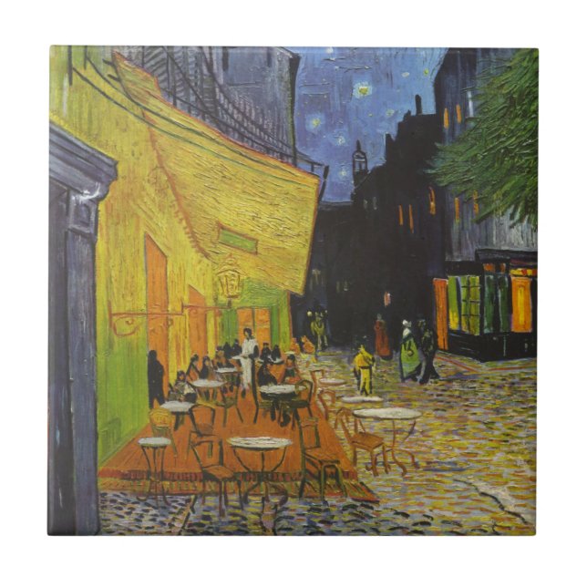 Van Gogh Cafe Terrace Post-Impressionist Tile (Front)