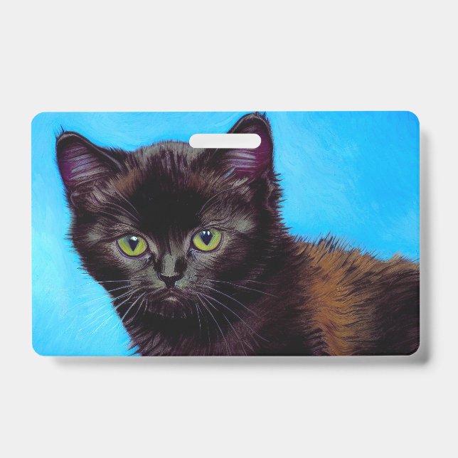 Van Gogh Cat and Flowers Badge (Front)