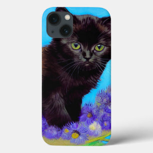 Van Gogh Cat and Flowers iPhone 13 Case