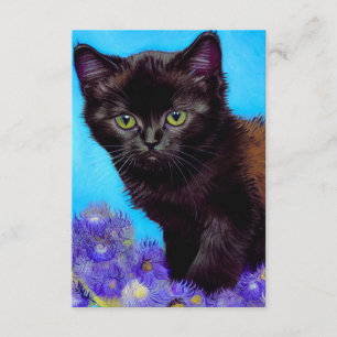 Van Gogh Cat and Flowers Enclosure Card
