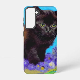 Van Gogh Cat and Flowers Samsung Galaxy Case